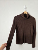 Vintage Brown Cashmere Turtleneck Sweater (L)