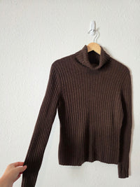 Vintage Brown Cashmere Turtleneck Sweater (L)