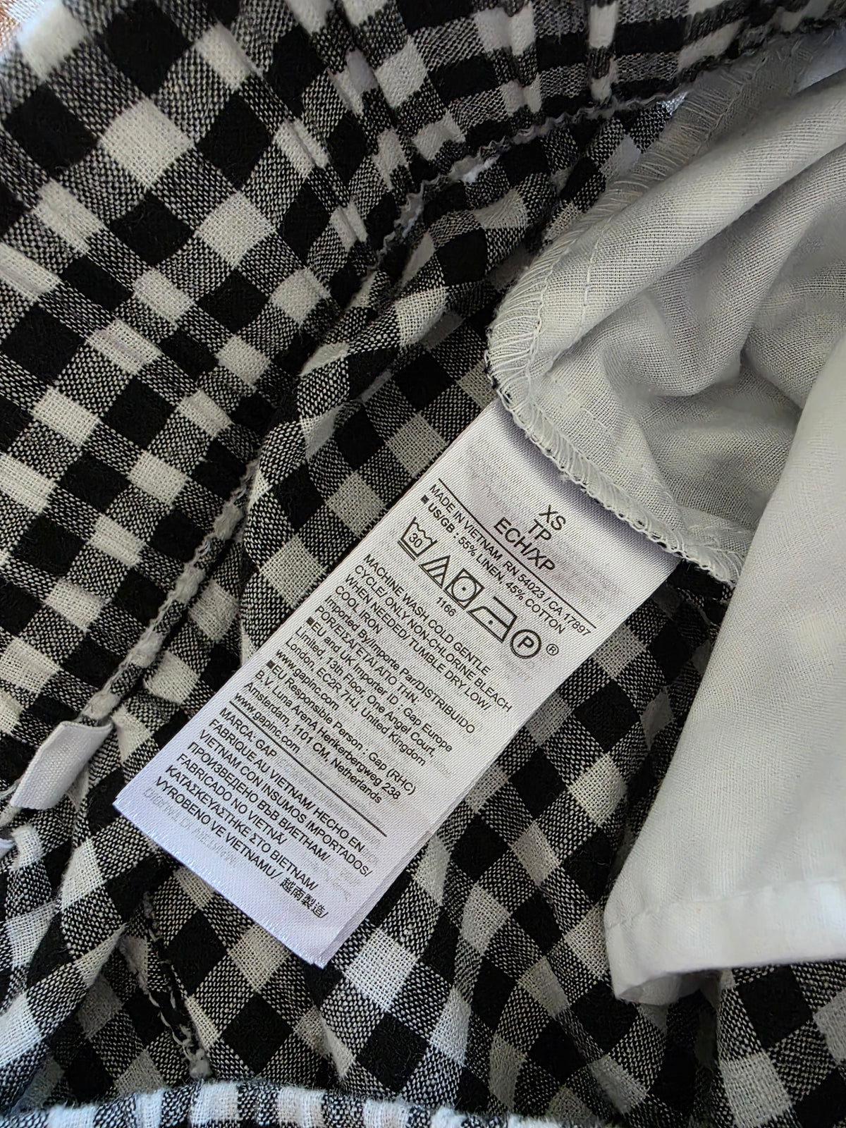 Gap Gingham Wide Leg Pants (XS)