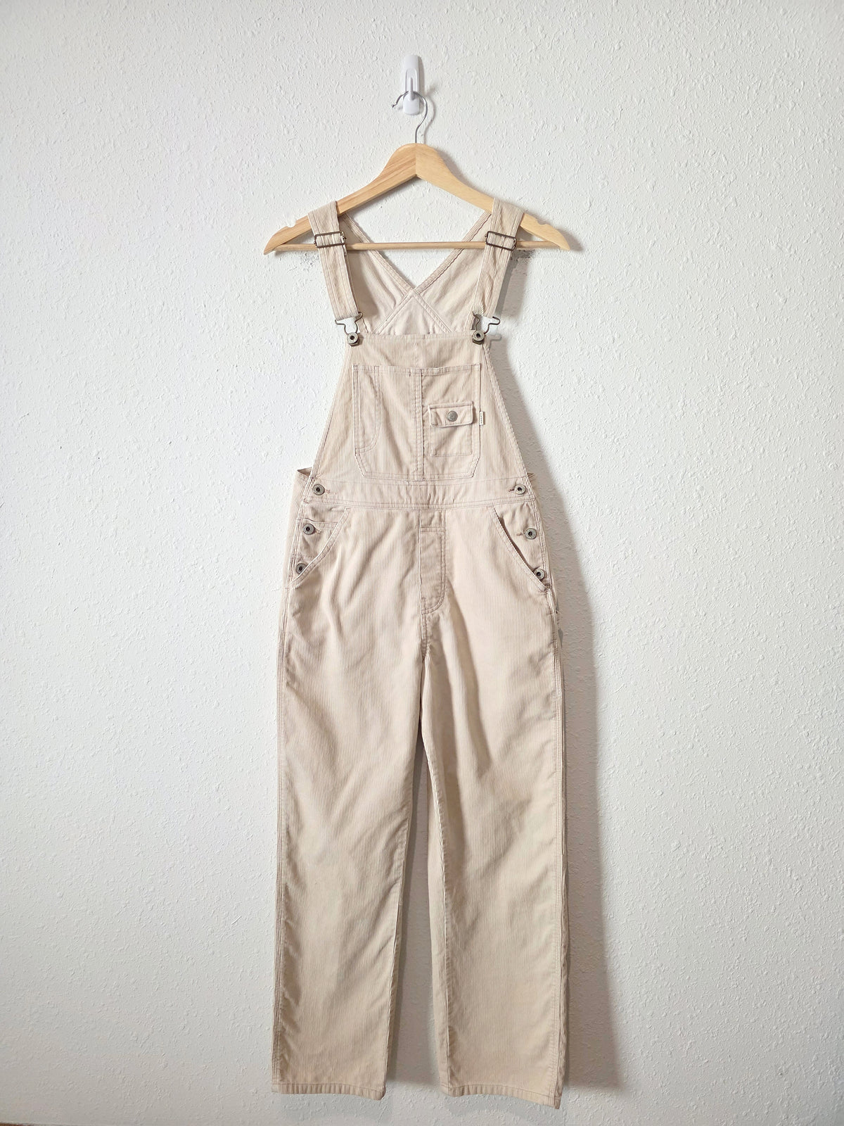 Vintage Old Navy Cream Corduroy Overalls (XS)