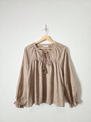 In Loom Dainty Floral Puff Sleeve Top (S)
