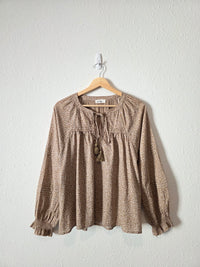 In Loom Dainty Floral Puff Sleeve Top (S)