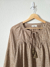 In Loom Dainty Floral Puff Sleeve Top (S)