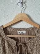In Loom Dainty Floral Puff Sleeve Top (S)