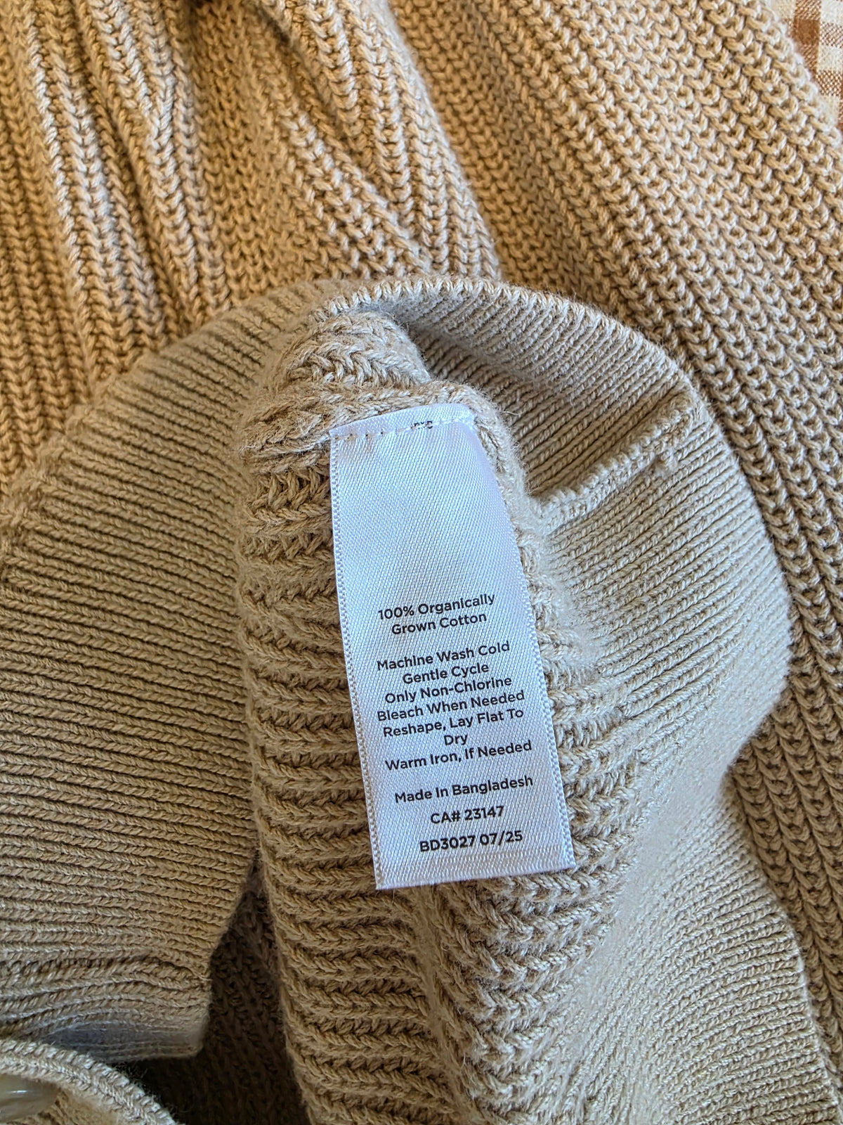 Haven Organic Cotton Cardigan (L)