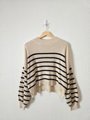 Striped Boxy Knit Sweater (L)