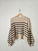 Striped Boxy Knit Sweater (L)