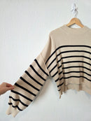 Striped Boxy Knit Sweater (L)