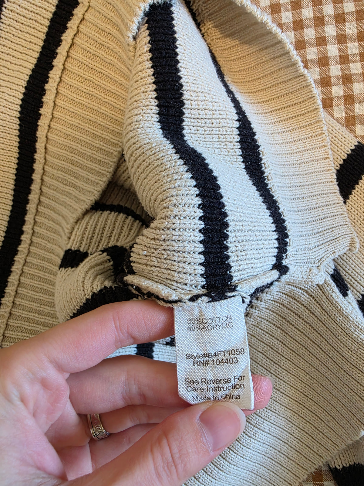 Striped Boxy Knit Sweater (L)