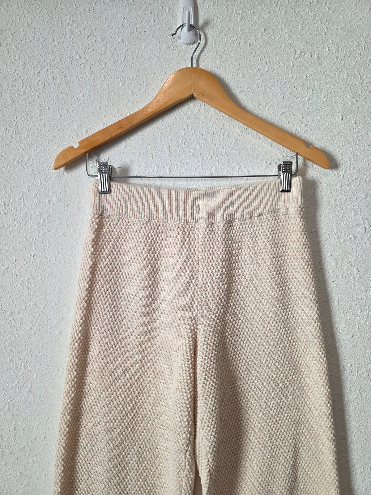 Free People Cream Waffle Pants (XS)