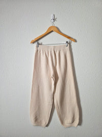 Free People Cream Waffle Pants (XS)