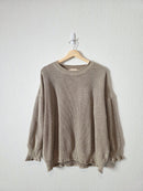 Taupe Oversized Cotton Sweater (S/M)