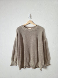 Taupe Oversized Cotton Sweater (S/M)