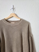 Taupe Oversized Cotton Sweater (S/M)