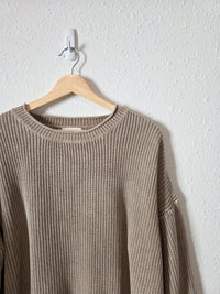Taupe Oversized Cotton Sweater (S/M)