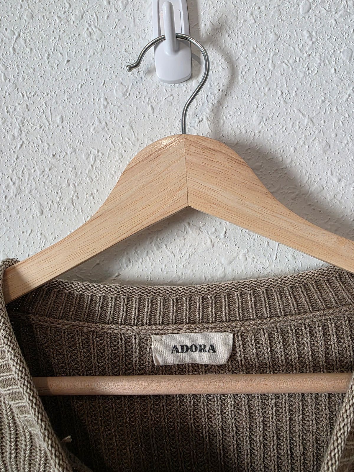 Taupe Oversized Cotton Sweater (S/M)