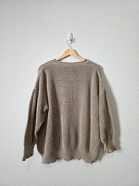Taupe Oversized Cotton Sweater (S/M)