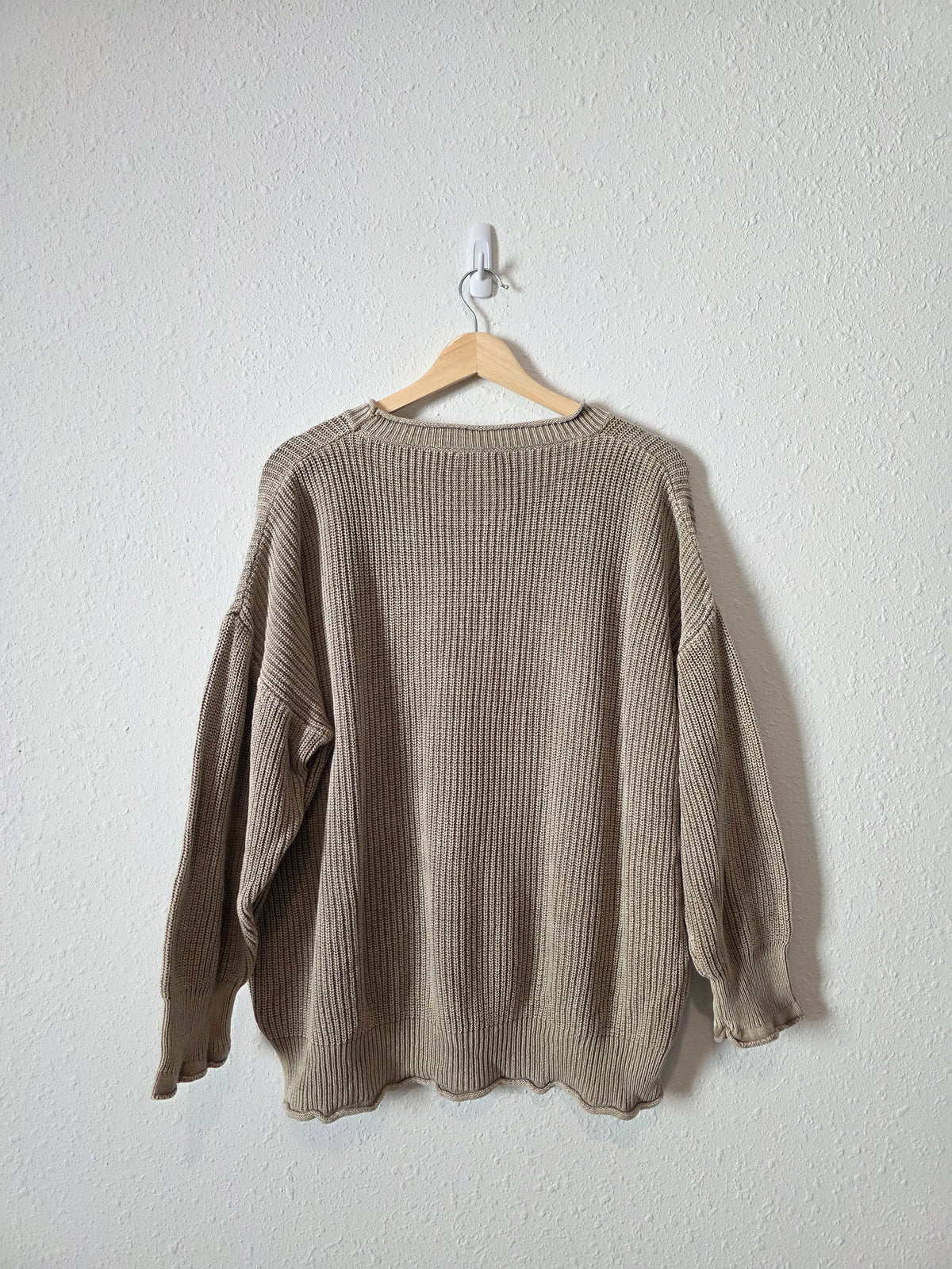 Taupe Oversized Cotton Sweater (S/M)