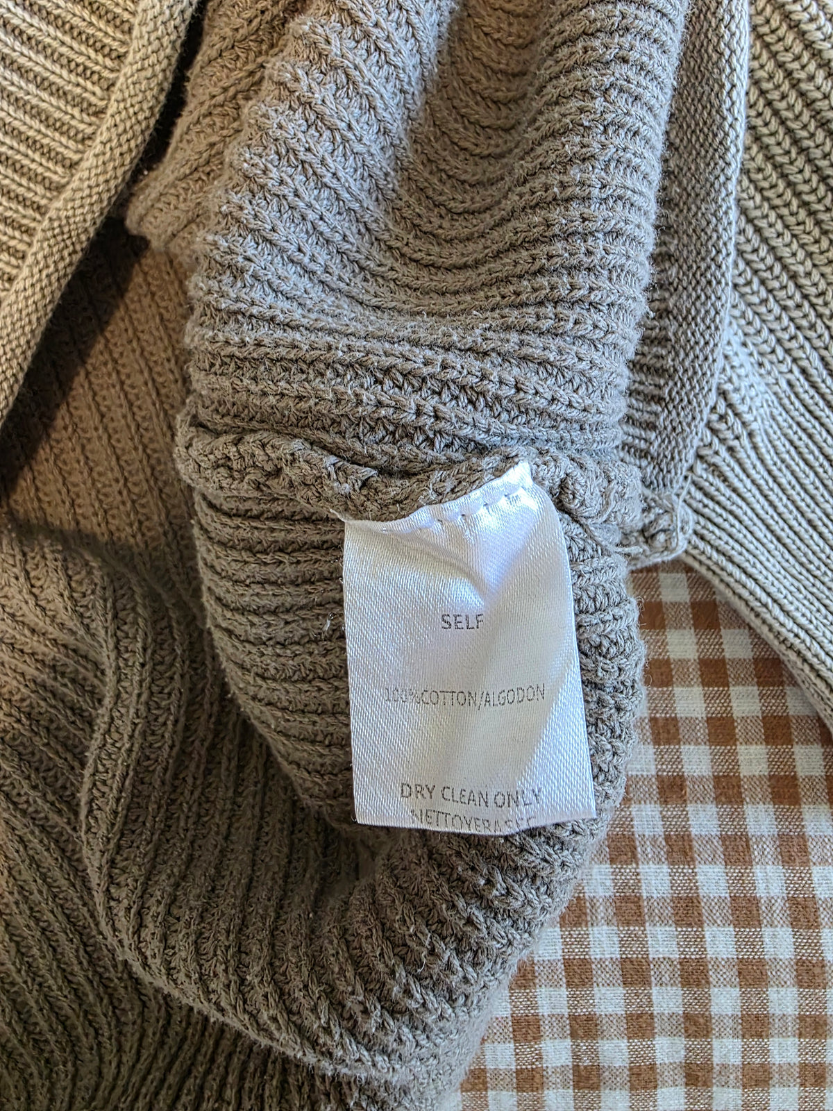 Taupe Oversized Cotton Sweater (S/M)