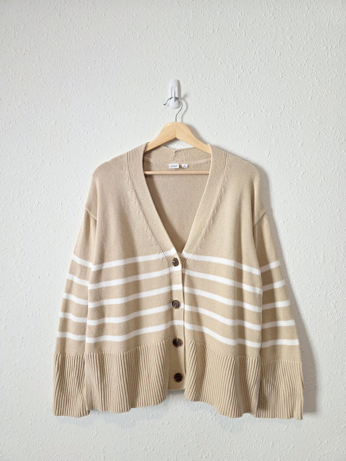 Gap Neutral Striped Cardigan (M)