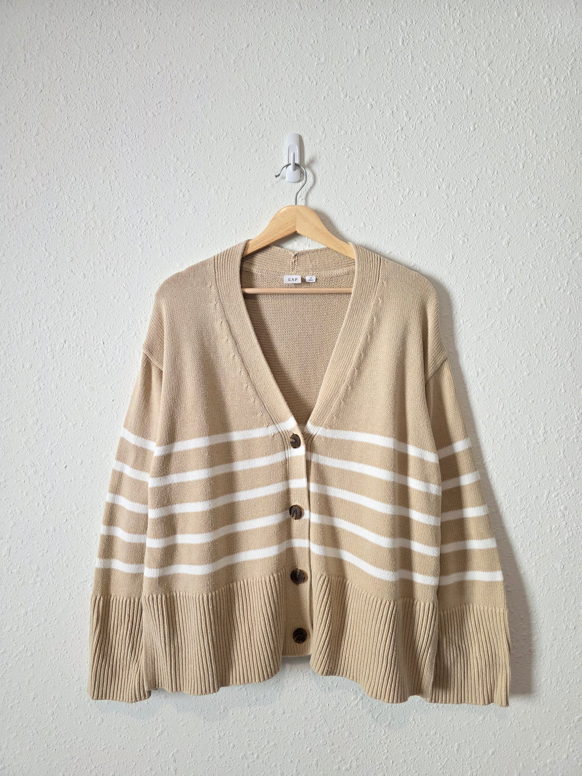 Gap Neutral Striped Cardigan (M)