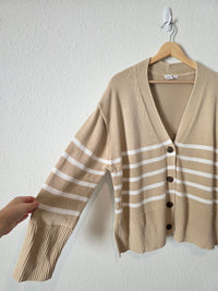 Gap Neutral Striped Cardigan (M)