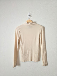 J.Crew Ribbed Mockneck Top (S)
