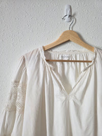 Velvet Puff Sleeve Cotton Top (S)