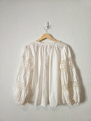 Velvet Puff Sleeve Cotton Top (S)