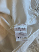 Velvet Puff Sleeve Cotton Top (S)