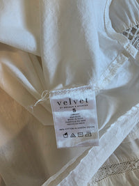Velvet Puff Sleeve Cotton Top (S)
