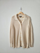 Crochet Button Up Cardigan Sweater (L)