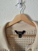 Crochet Button Up Cardigan Sweater (L)