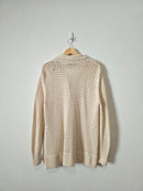 Crochet Button Up Cardigan Sweater (L)