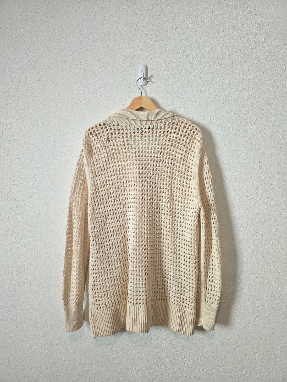 Crochet Button Up Cardigan Sweater (L)