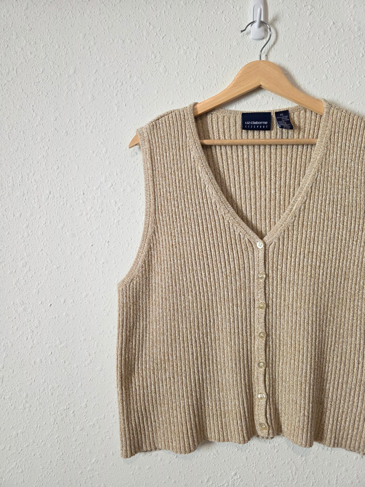 Vintage Cotton Knit Sweater Vest (XL)