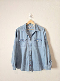 Vintage Denim Button Up Shirt (M)