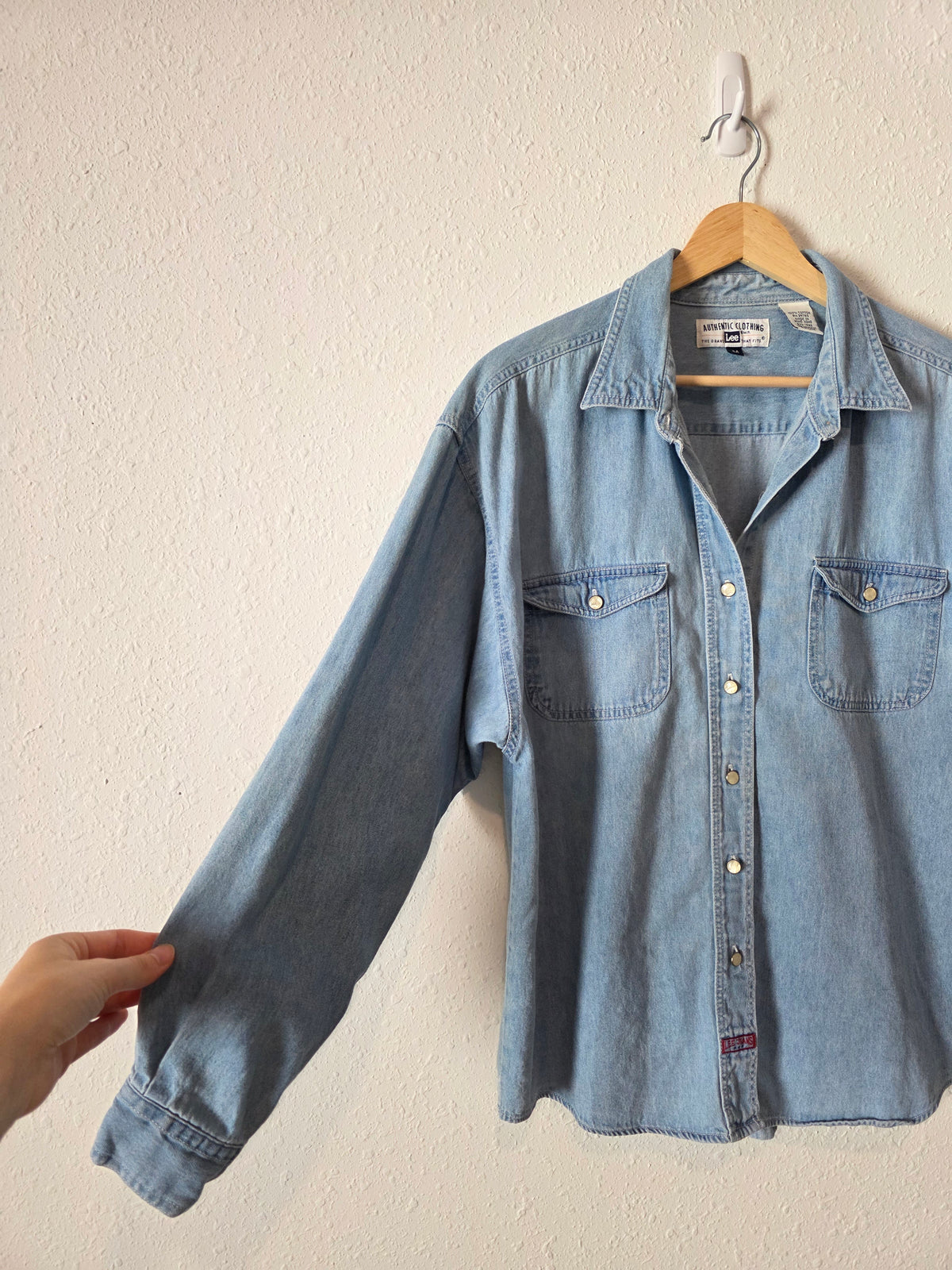 Vintage Denim Button Up Shirt (M)