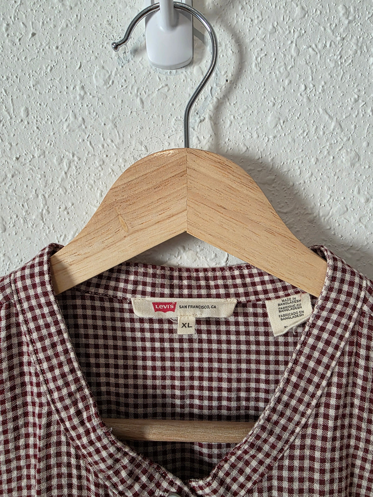 Levi's Gingham Button Up Blouse (XL)