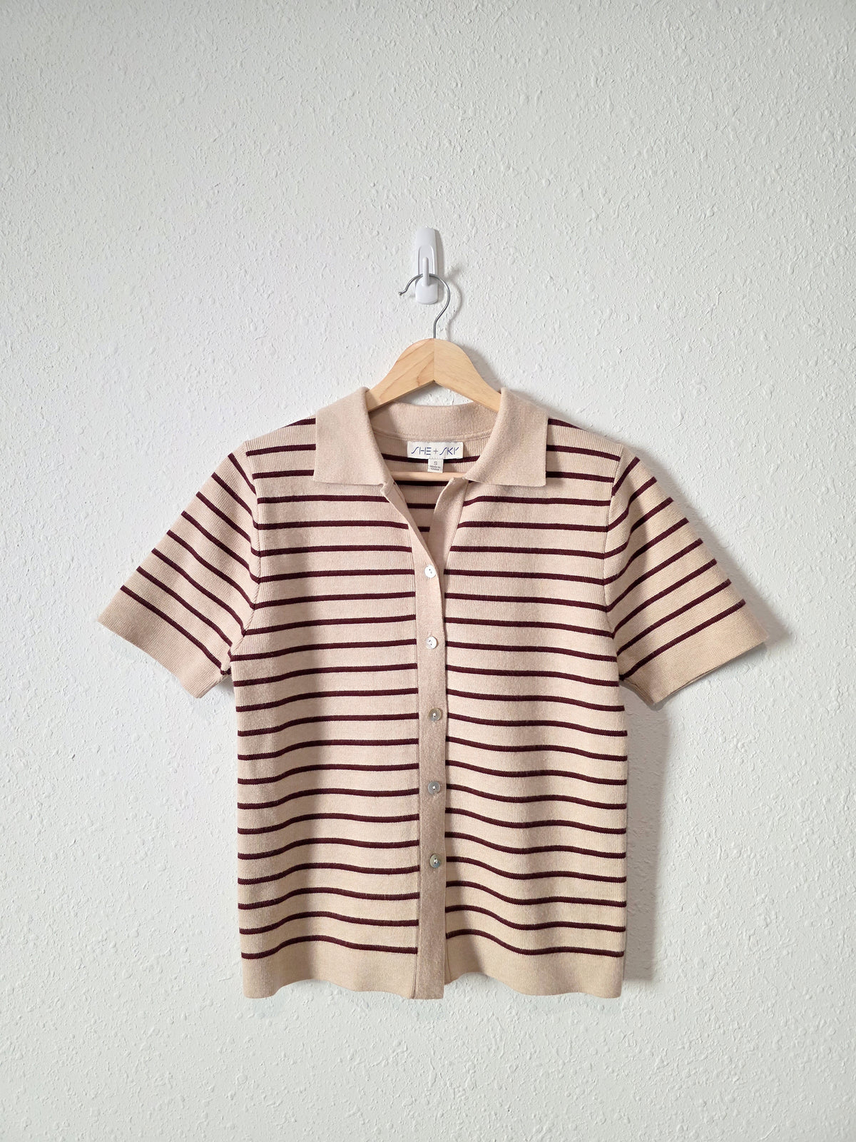 She + Sky Striped Knit Top (S)