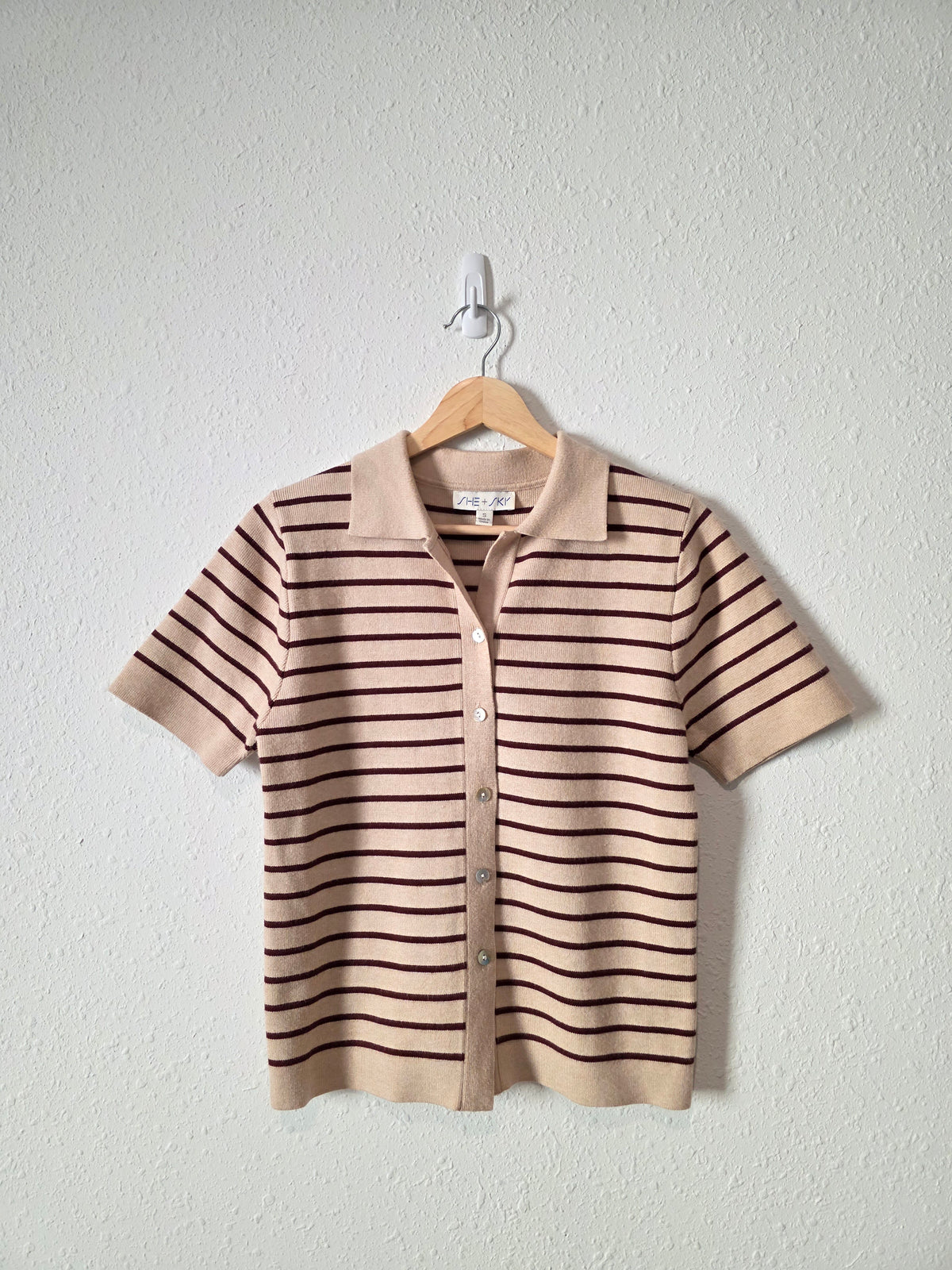 She + Sky Striped Knit Top (S)