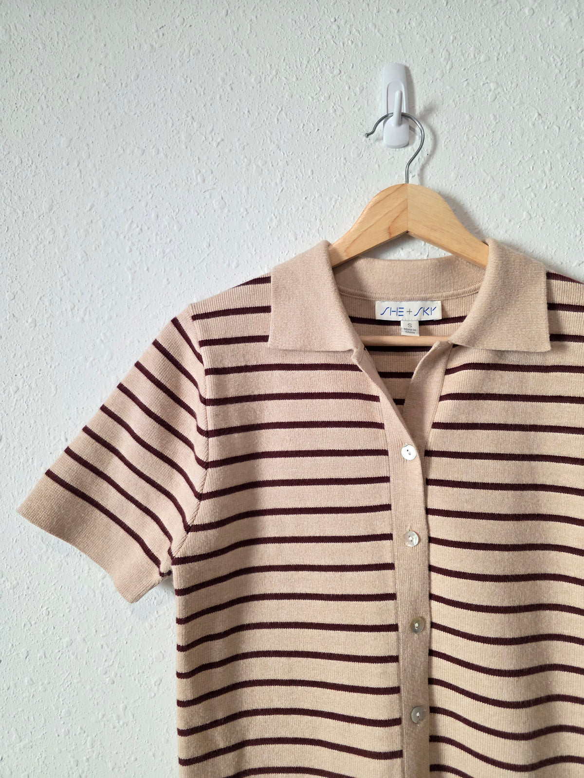 She + Sky Striped Knit Top (S)