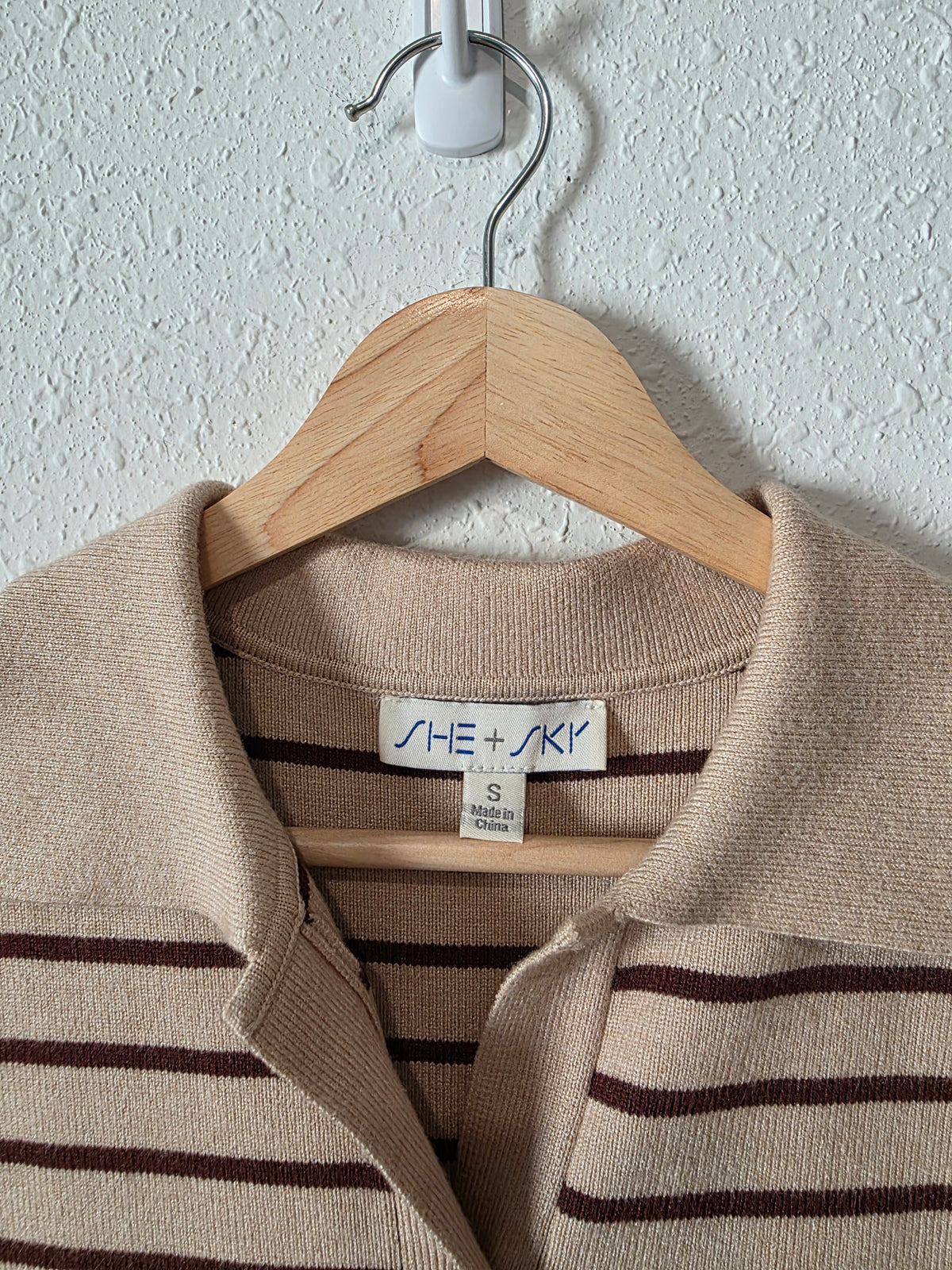 She + Sky Striped Knit Top (S)