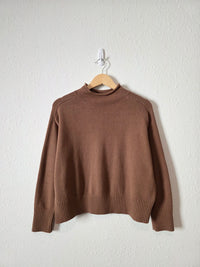 Brown Mockneck Knit Sweater (XS)