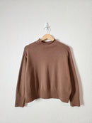 Brown Mockneck Knit Sweater (XS)