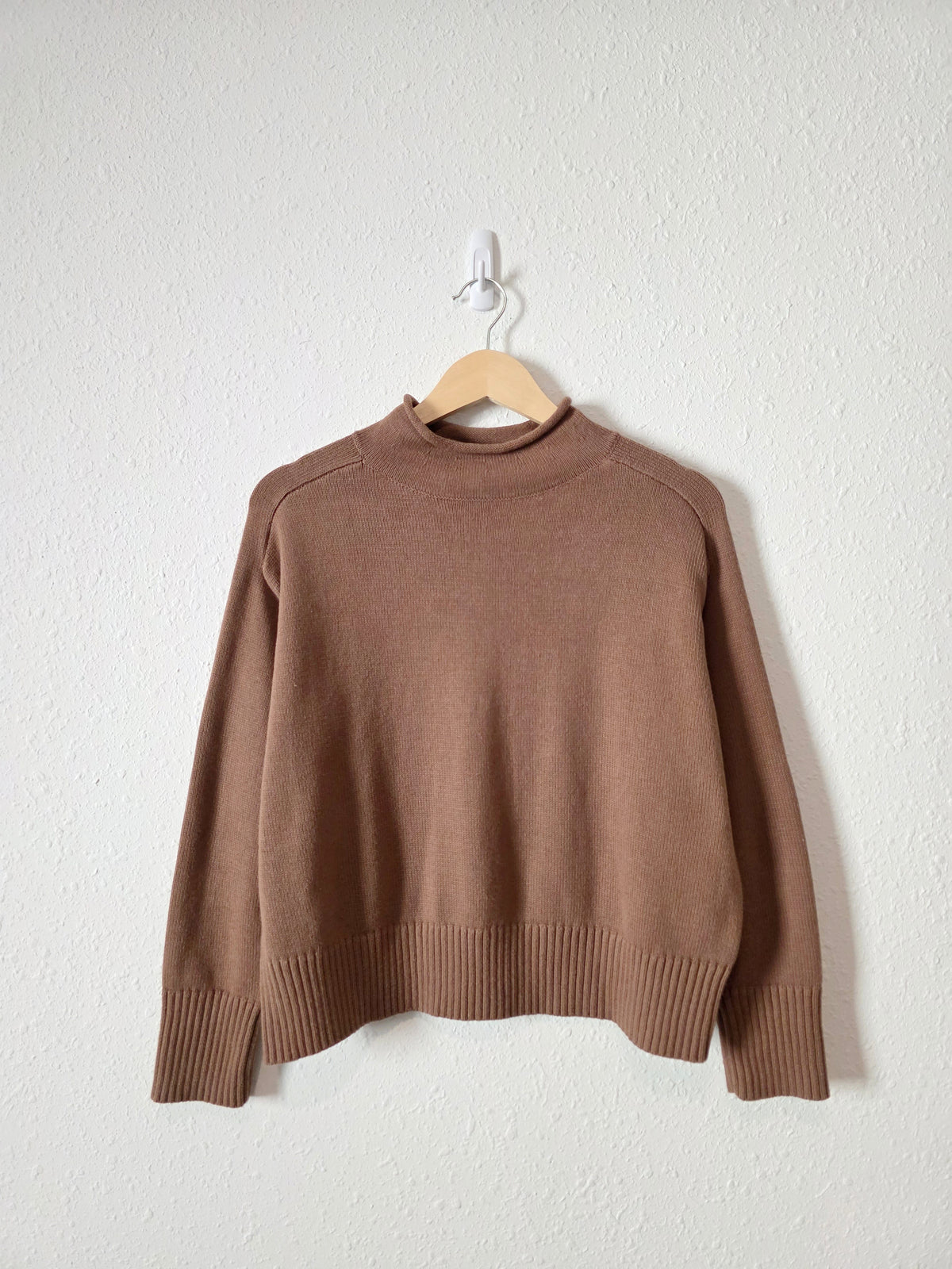 Brown Mockneck Knit Sweater (XS)