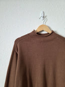 Brown Mockneck Knit Sweater (XS)
