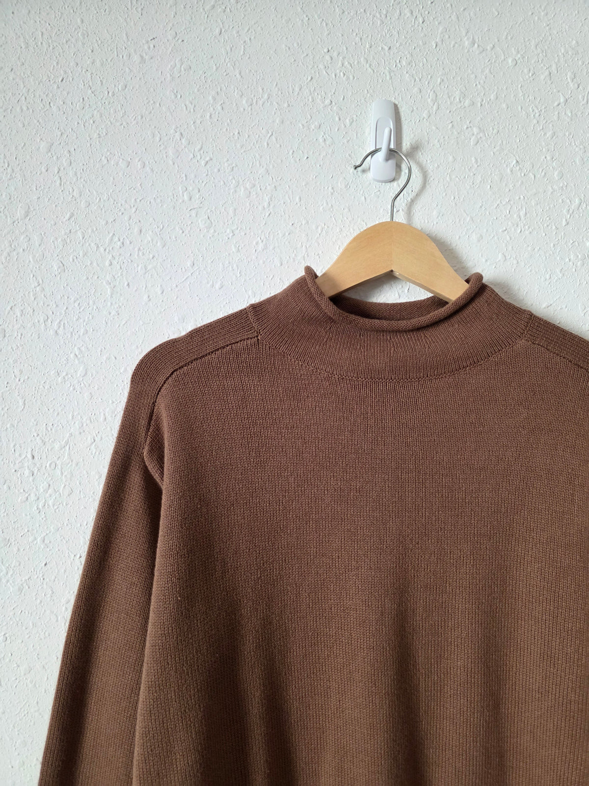 Brown Mockneck Knit Sweater (XS)