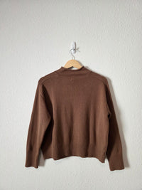 Brown Mockneck Knit Sweater (XS)