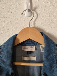 Oversized Denim Snap Button Shirt (XL)